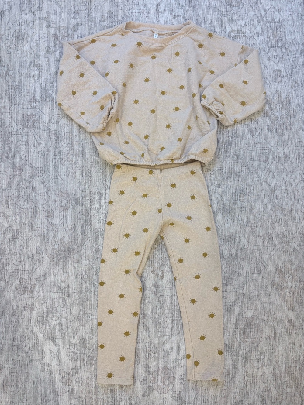 Rylee + Cru Spongy Knit Set - Suns - 4/5T